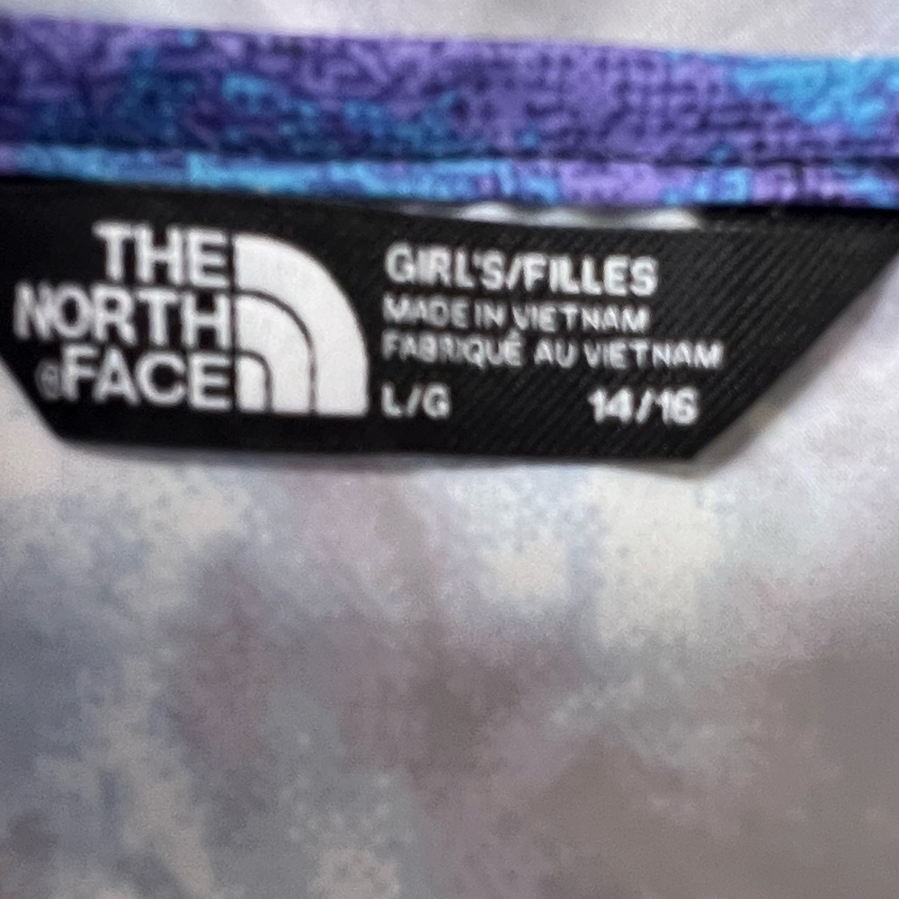 NORTH FACE GIRLS PRINTED ALTA VISTA RAIN JACKET W/ HOOD. PAISLEY PURPLE LARGE - Picture 8 of 10